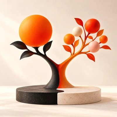 A branching tree contrasting one large identity with several smaller identities.